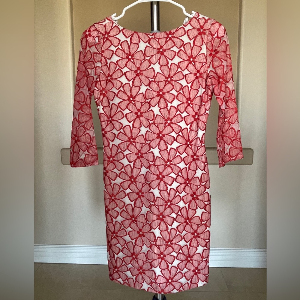 Diane von Furstenberg, Cocktail Dress, Red Floral Lace. Beautiful